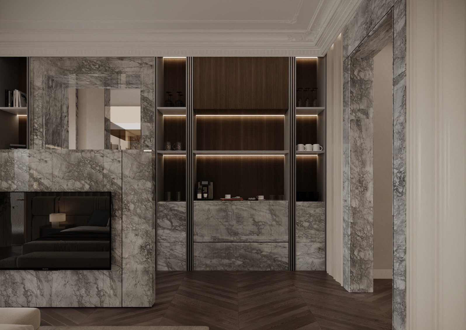 Interior view from the Al Rawdah Villa project
